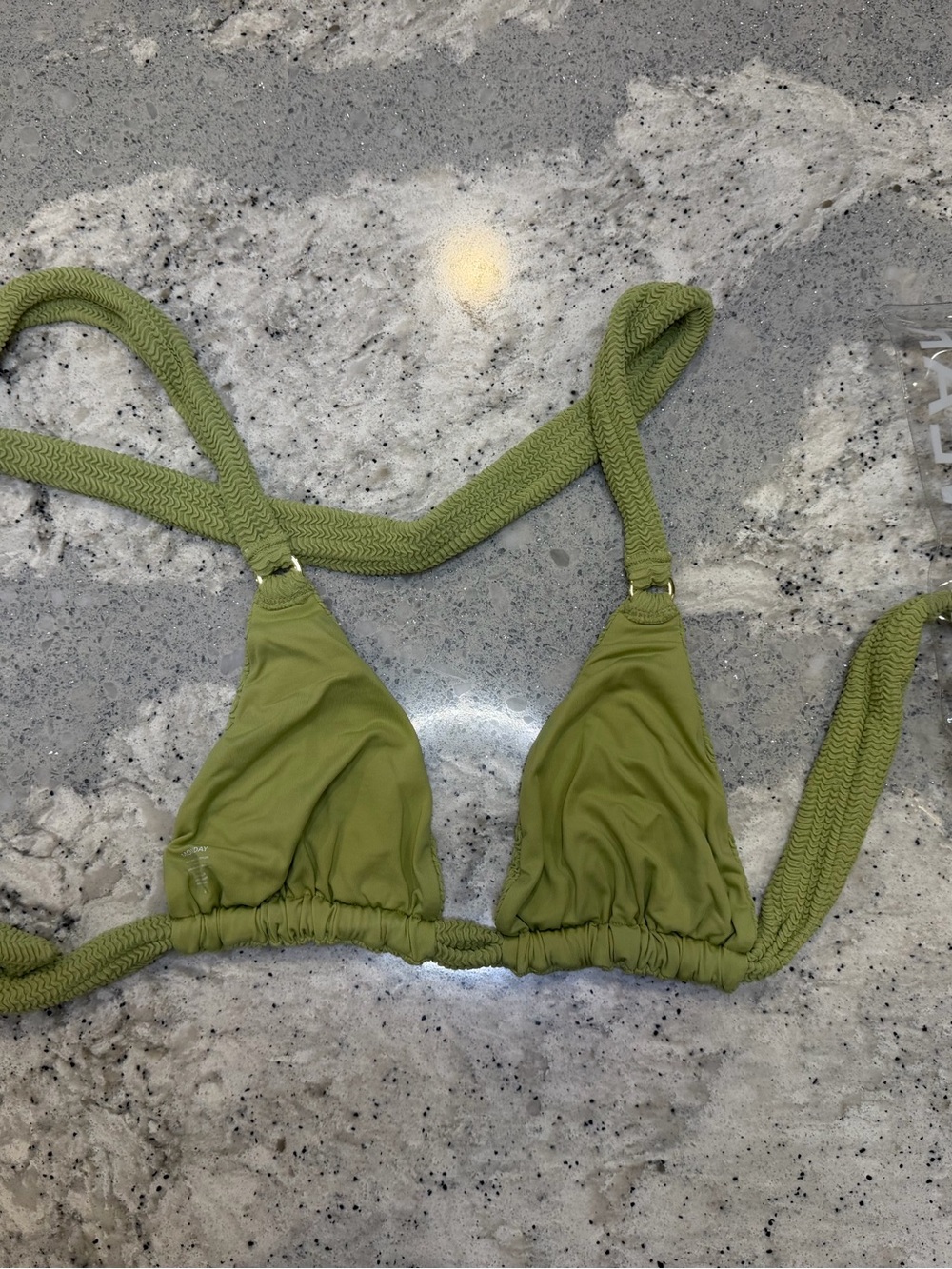 Monday Swimwear Morocco Top in Avocado Crinkle Size V - Picture 4 of 7